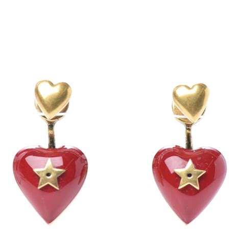 dior red heart earrings|dior look alike earrings.